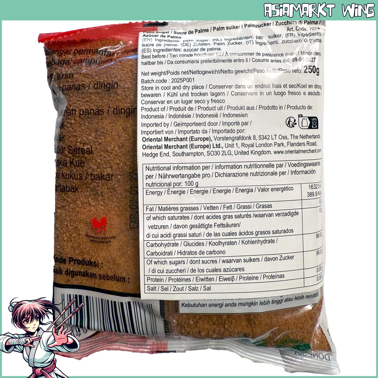 Pido - Palmzucker gemahlen - Kristallin - 250g