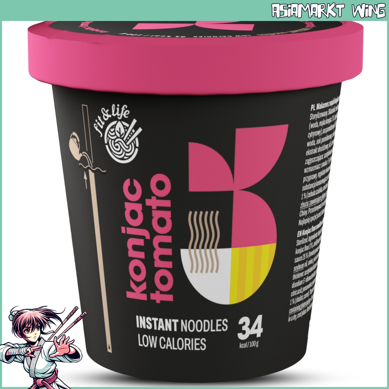 fit&life - Konjac tomato - instant Shirataki Nudeln mit Tomaten Sauce - 162g