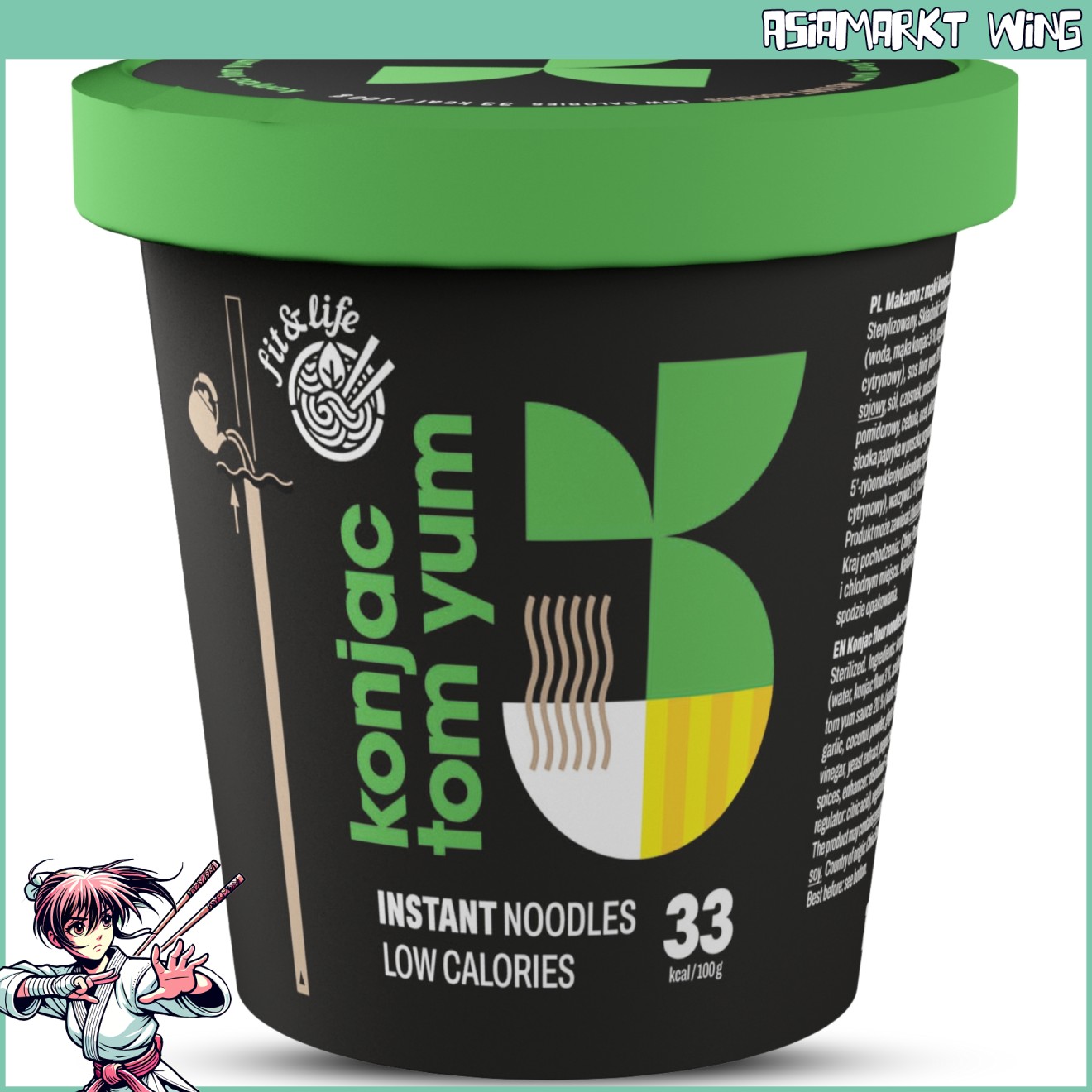 fit&life - Konjac Tom Yum - instant Shirataki Nudeln mit Tom Yum Sauce - 152g