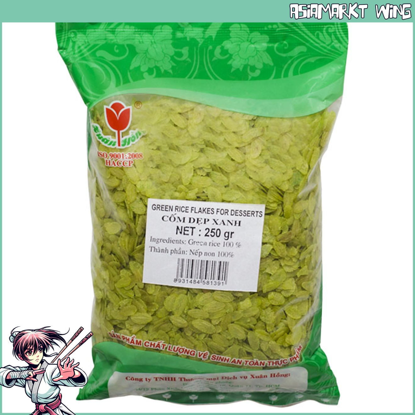 Grüne Reisflocken - Green Riceflakes - Vietnam - 200g
