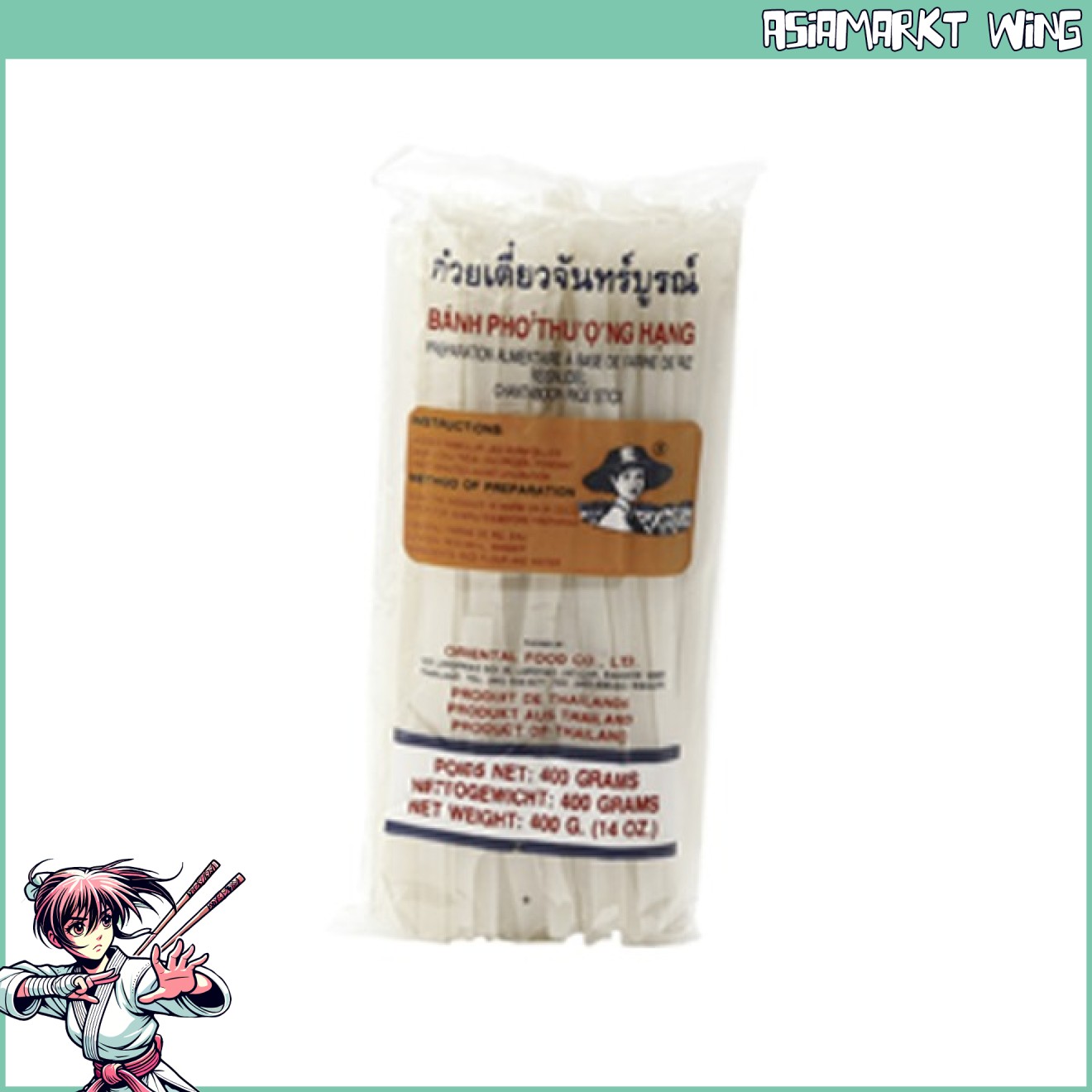 Farmer - Reisnudeln 10mm breit - Reisbandnudeln - 400g