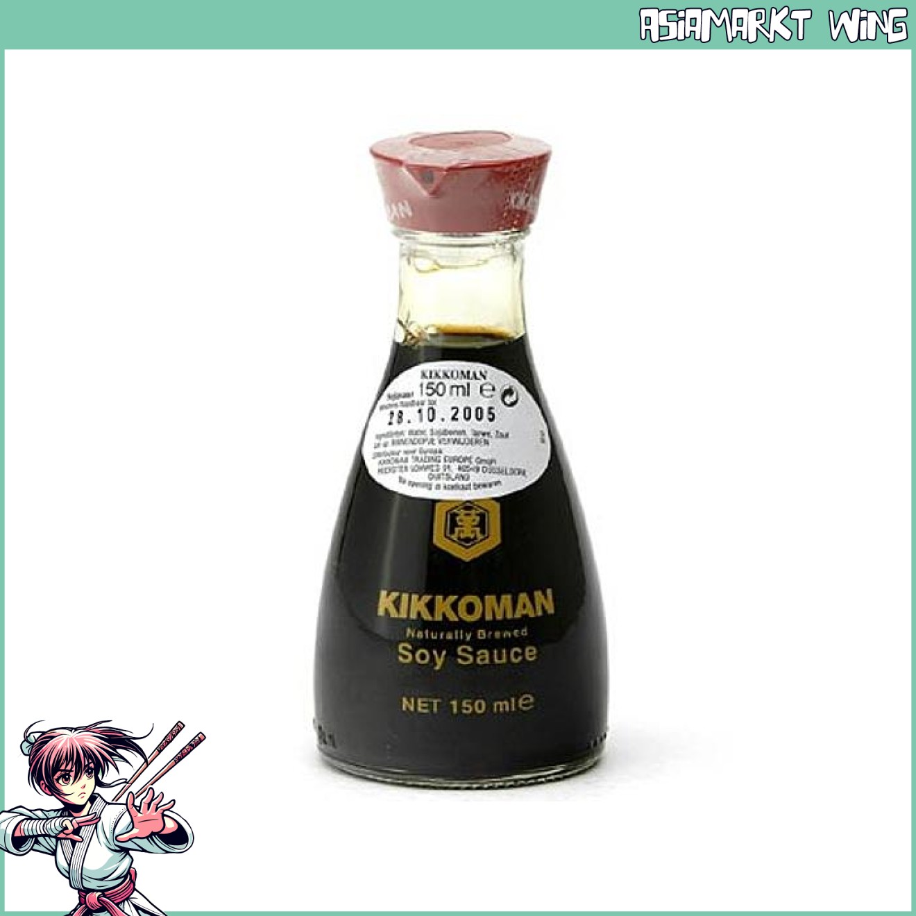 Kikkoman - Sojasauce - Designerflasche für Tisch - 150ml
