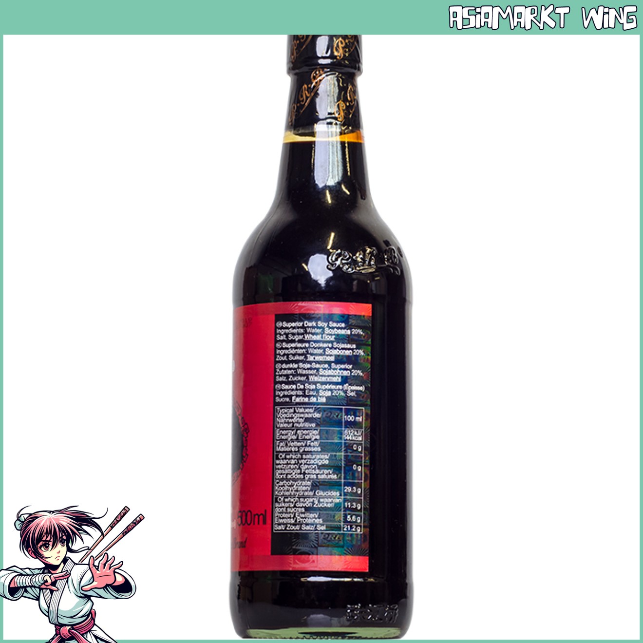 PRB - Dunkele Sojasauce - natürlich gebraut seit 1958 - 500ml