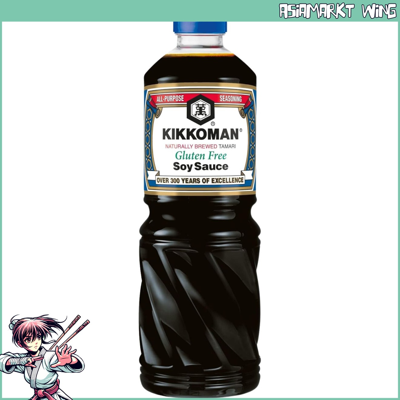 Kikkoman - Tamari - Glutenfreie Sojasauce - 1 L