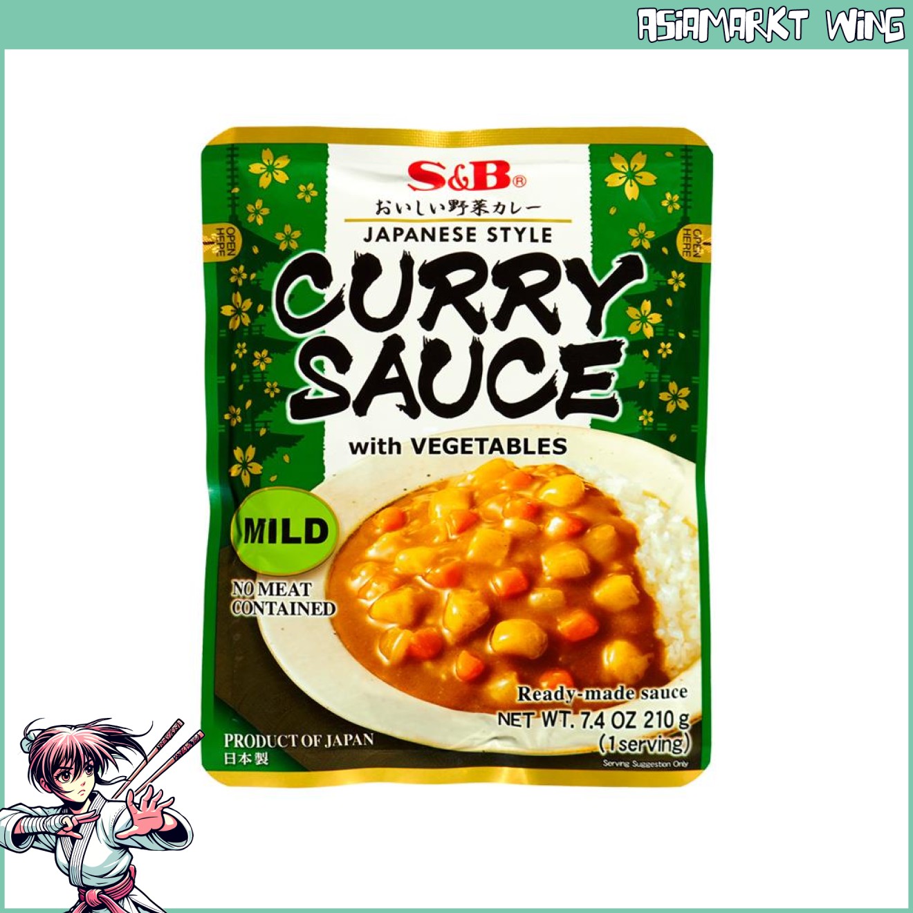 S&B - Japanese Curry Sauce - Vegetables - Mild - 210g