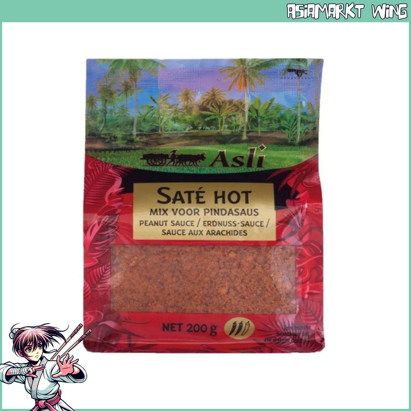 Asli - Sate hot - Boemboe Erdnusssaucenmix scharf - 200g