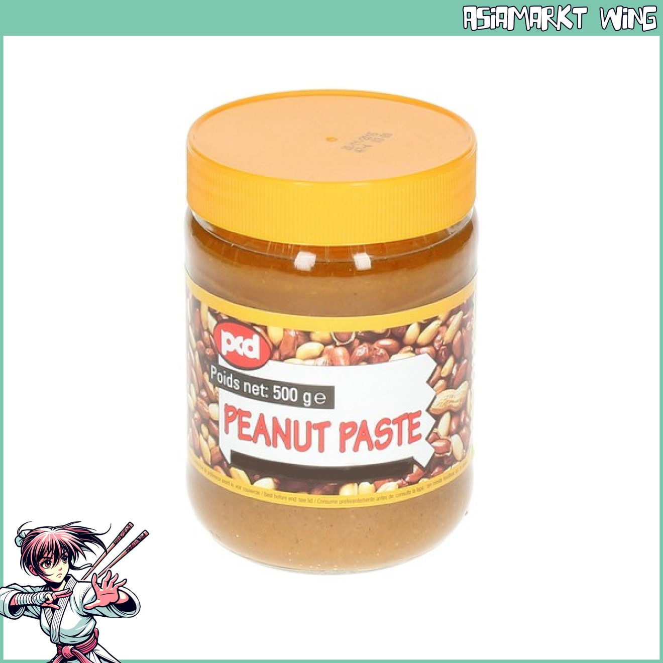 PCD - Erdnussbutter Erdnusspaste - 100% geröstete Erdnüsse - 500g