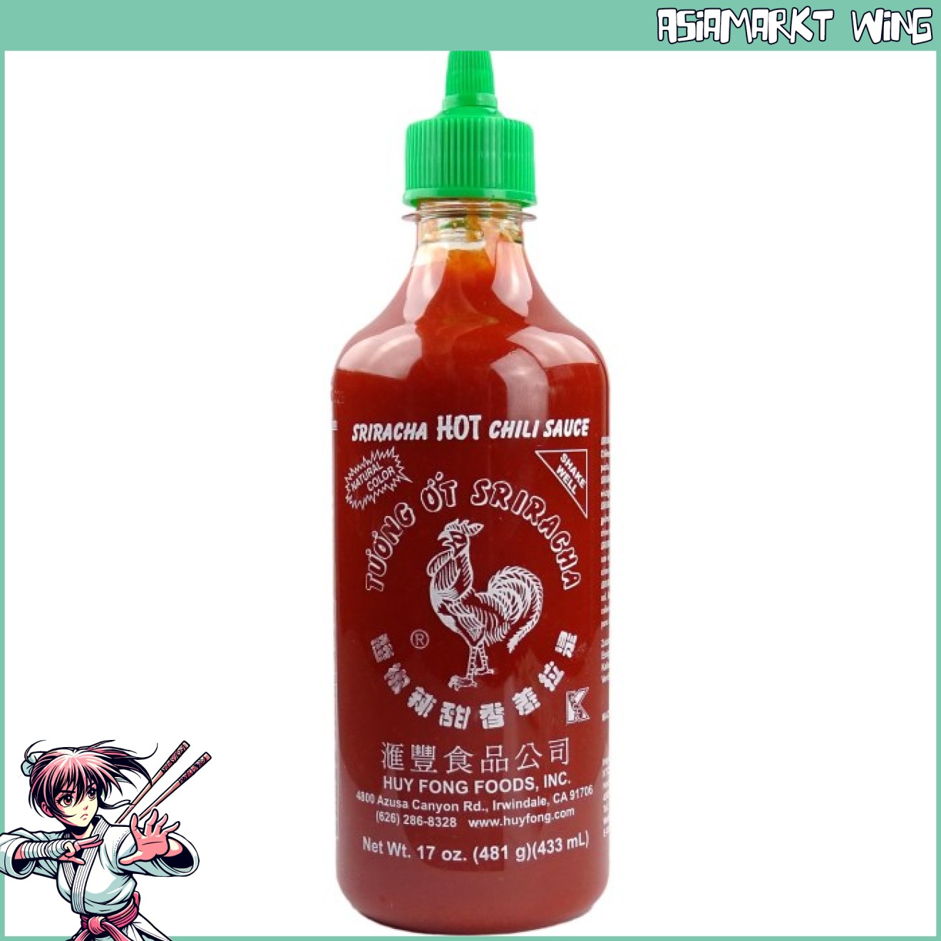 MHD 10.25 - Huy Fong - Sriracha Chilisauce - Das "Original" - 433ml