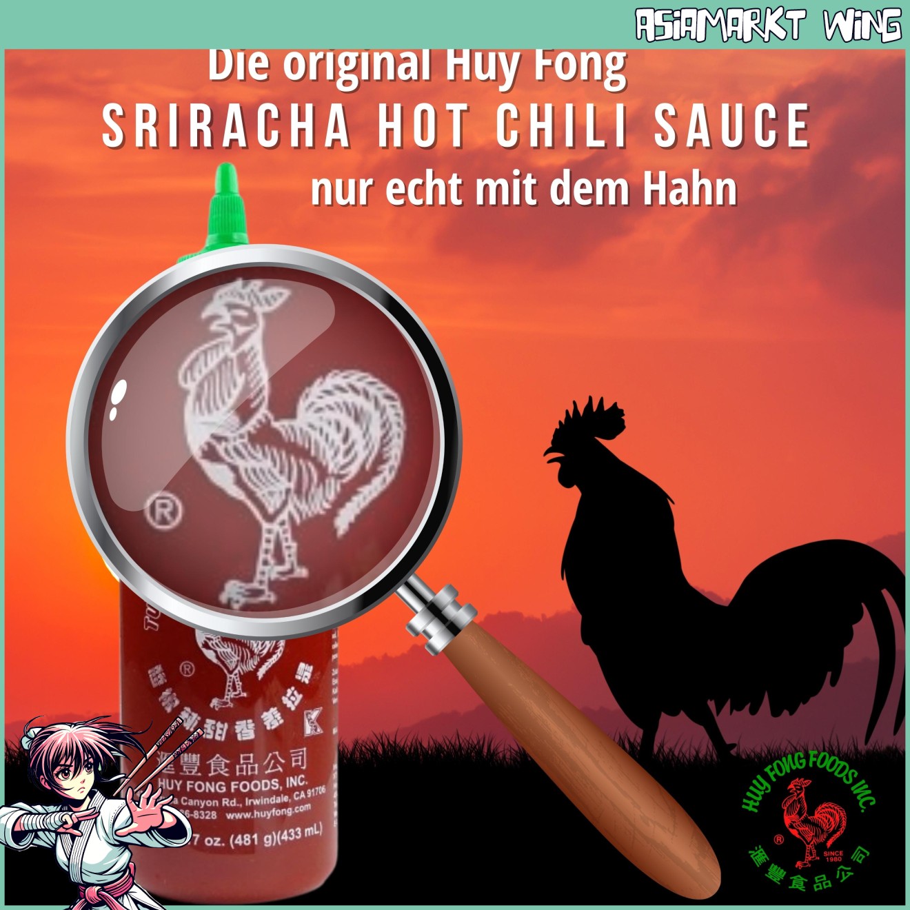 MHD 10.25 - Huy Fong - Sriracha Chilisauce - Das "Original" - 433ml
