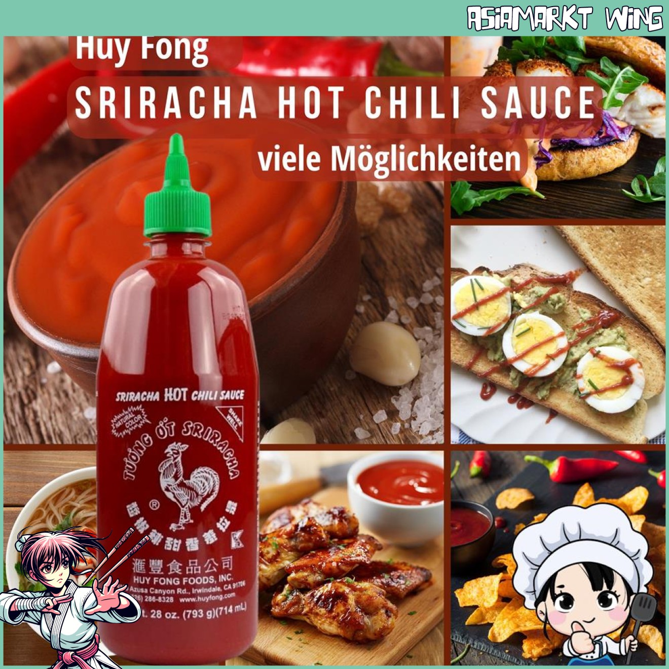 MHD 10.25 - Huy Fong - Sriracha scharfe Chilisauce - Das "Original" - 714ml