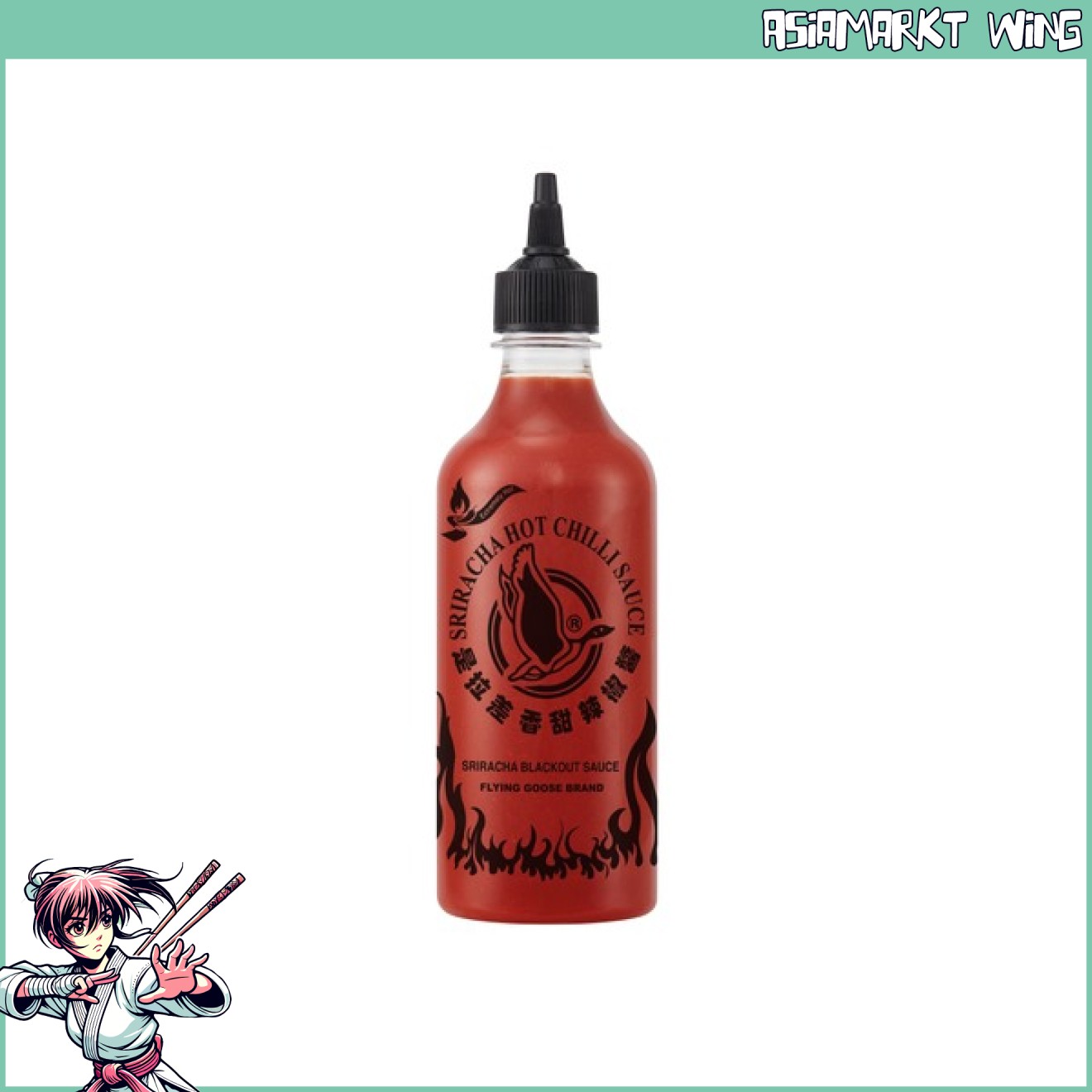 Flying Goose - Sriracha Chilisauce - Extrem scharf - Blackout - 455ml