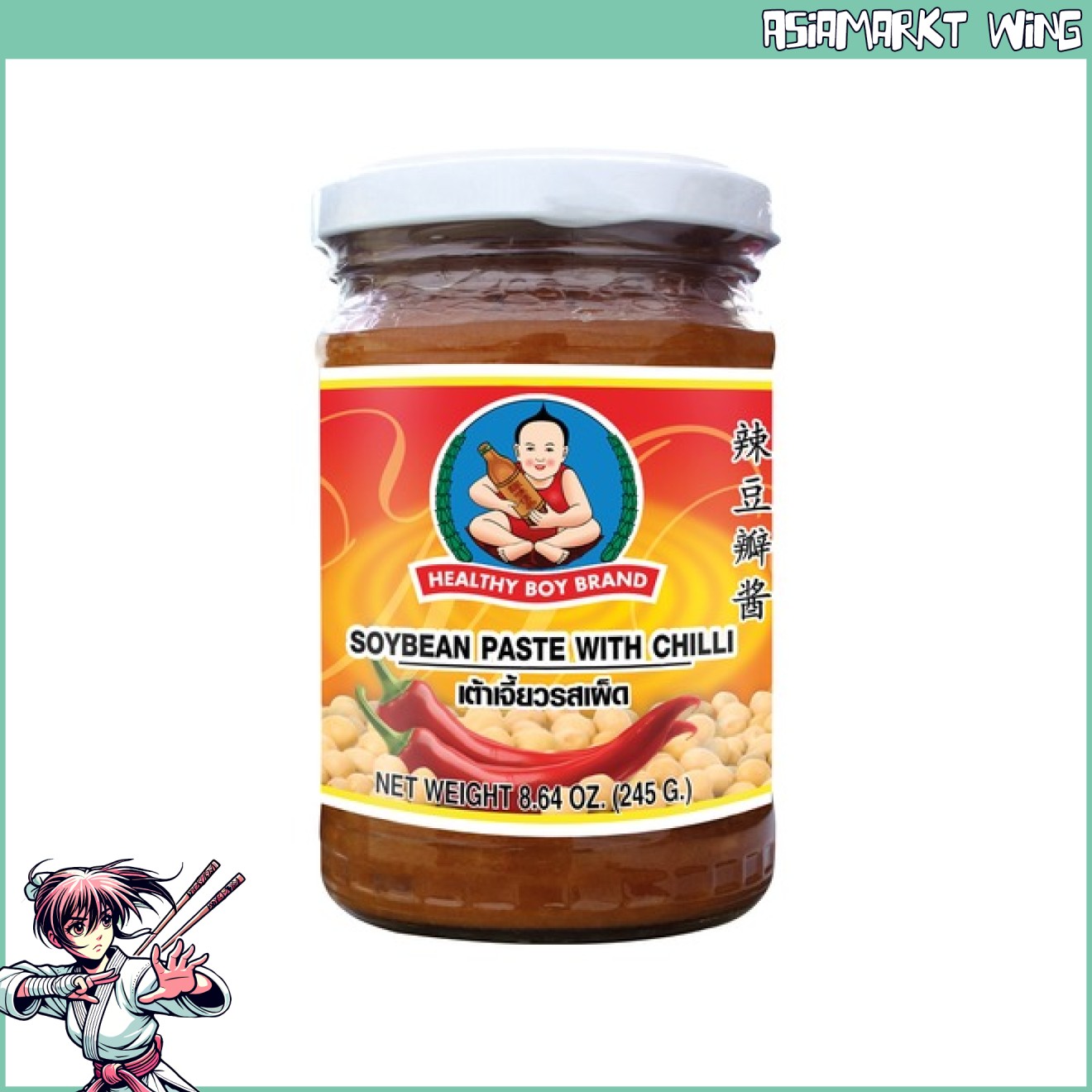 Healthy Boy - Szójapaszta chilivel - Szójababpaszta - 245 g