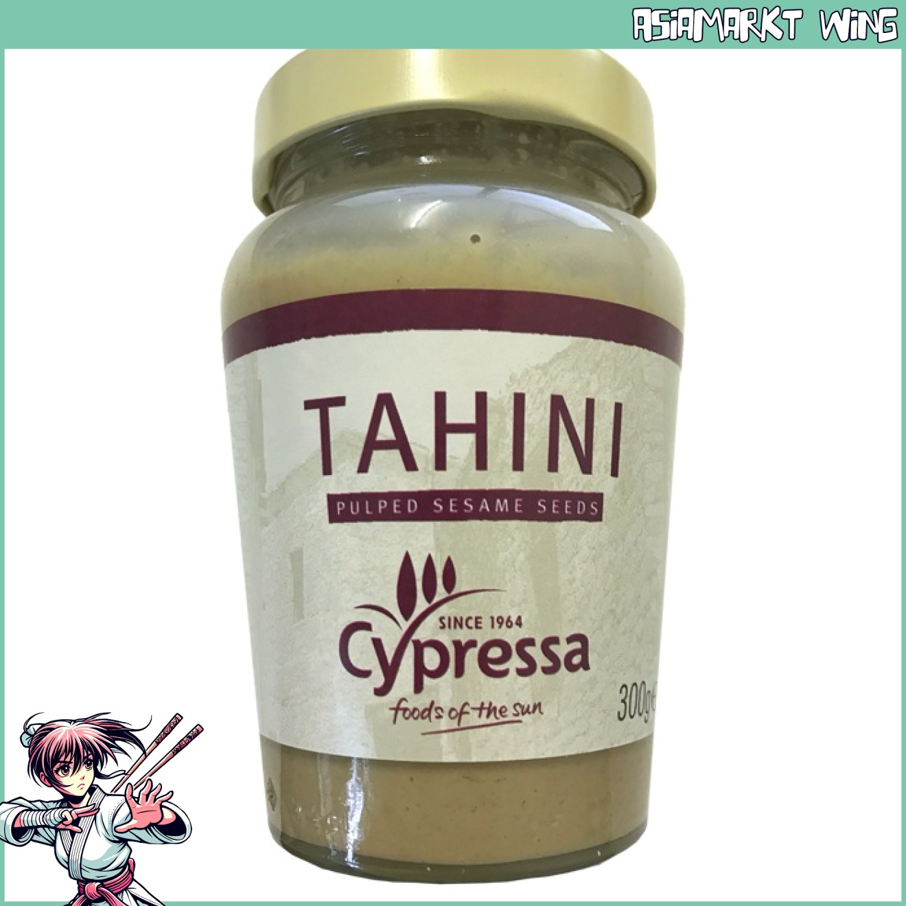 Cypressa - Weiße Sesampaste - hochwertige Tahini - 300g