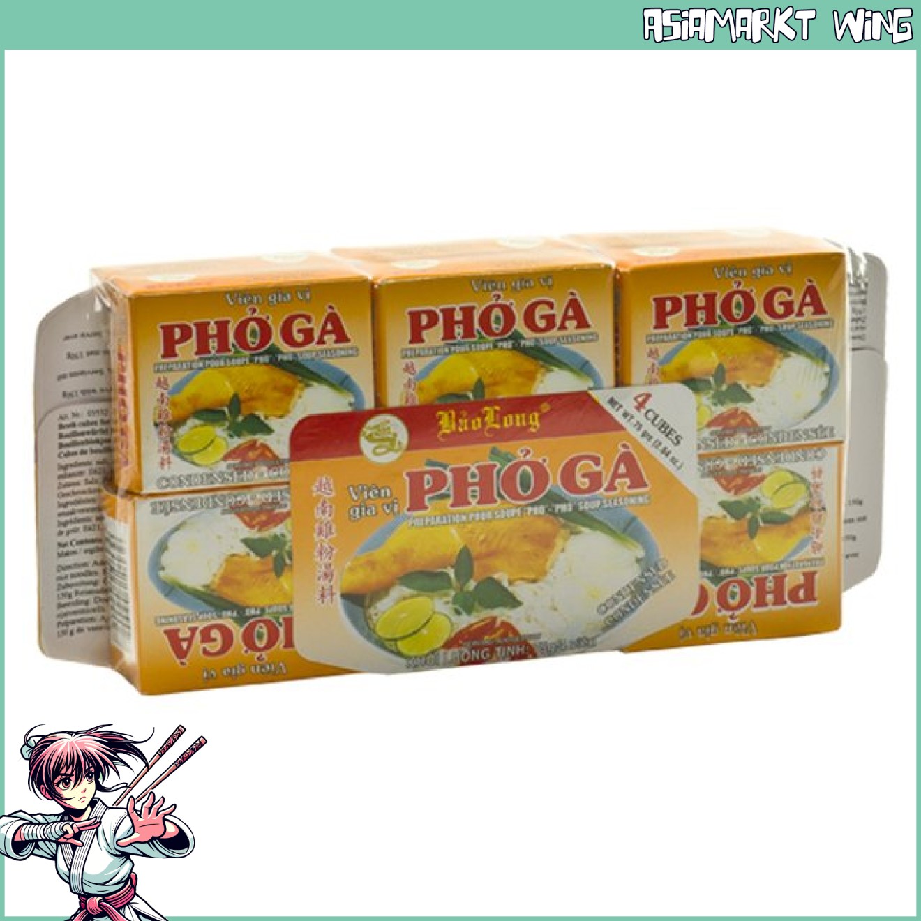 Bao Long - Pho gà - Bouillonwürfel - Huhn - 75g