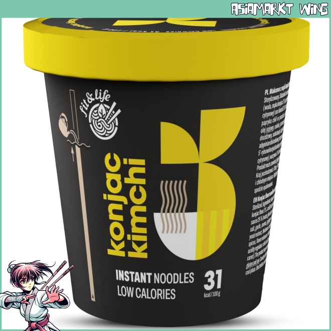 fit&life - Konjac Kimchi- instant Shirataki Nudeln mit Kimchi Sauce - 162g
