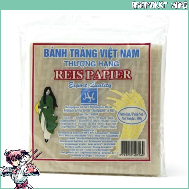 H&S - Reispapier viereckig - vietnamesisch 19cm - 500 g