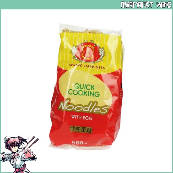 Schnellkochnudeln - Quick Cooking Noodles - Wok Nudeln für gebratene Nudeln - mit Ei - 500g