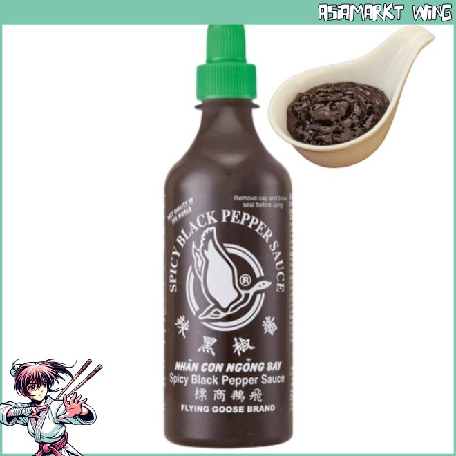 Flying Goose - Spicy Black Pepper Sauce - Готовий гострий соус з чорного перцю - 455 мл