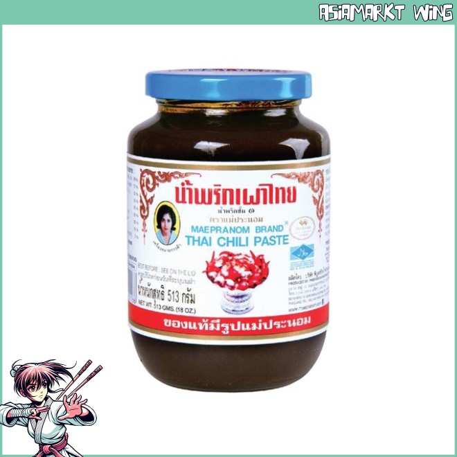 Mae Pranom - Thai Chilipaste in Öl - 513 g