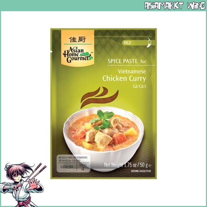 AHG - Pasta de especias de pollo al curry vietnamita - Gà Càri - sin aditivos artificiales - 50g