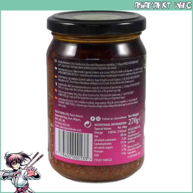 Pasco Scharfe Currypaste 270g