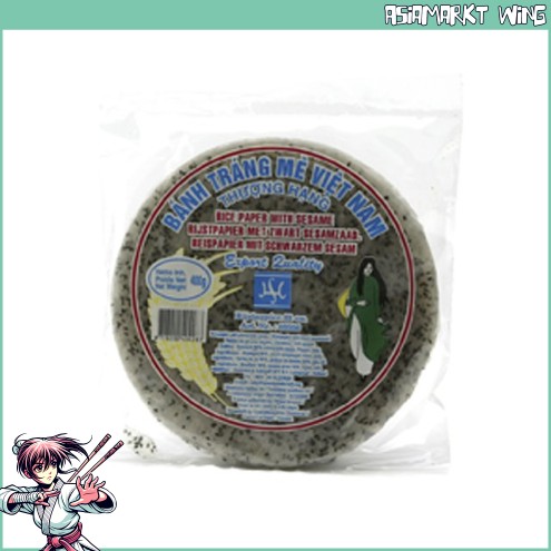 Banh Trang Me - Reispapier - rund - 22 cm - mit schwarzem Sesam - 400 g
