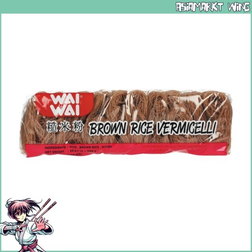 Wai Wai - Braune Reis Nudeln - Reisfadennudeln - Vermicelli - 500g