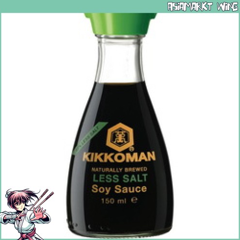 Kikkoman - Japanische Sojasauce - Salzreduziert - Designer Flasche für Tisch - 150ml