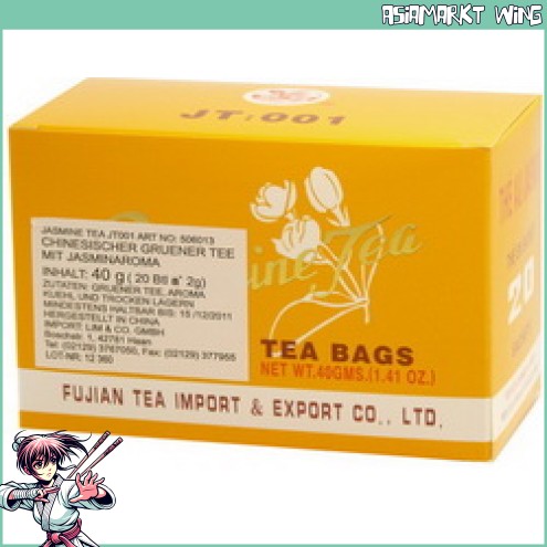 Chinesischer Grüner Tee mit Jasminaroma - Jasmine Tea - im Beutel