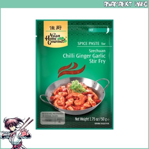 AHG - Würzpaste für Szechuan Chilli Ingwer Knoblauch Pfanne - 50g