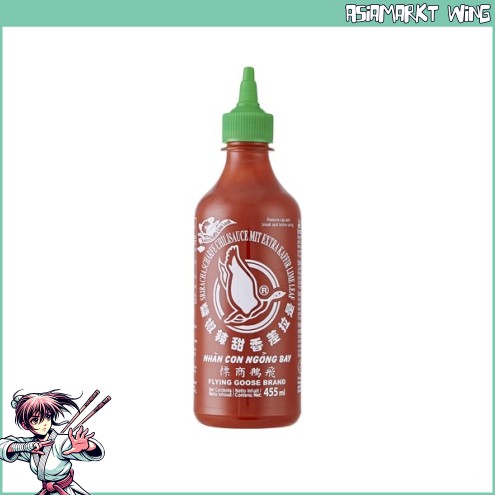 Flying Goose - Sriracha Chilisauce - mit Kaffir Limette - dunkel grüner Deckel - 455ml
