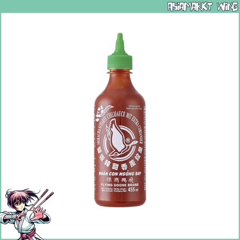 Flying Goose - Sriracha Chilisauce - mit Koriandergeschmack - hell grüner Deckel - 455ml