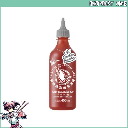Flying Goose - Sriracha Chilisauce - Smokey mit Rauchgeschmack - grauer Deckel - 455ml